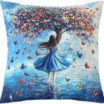 Butterfly Tree Throw Pillow Covers (Pack