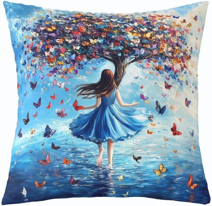 Butterfly Tree Throw Pillow Covers (Pack - Image 1