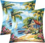 Summer Seaside Beach Pillow Covers 18"x1