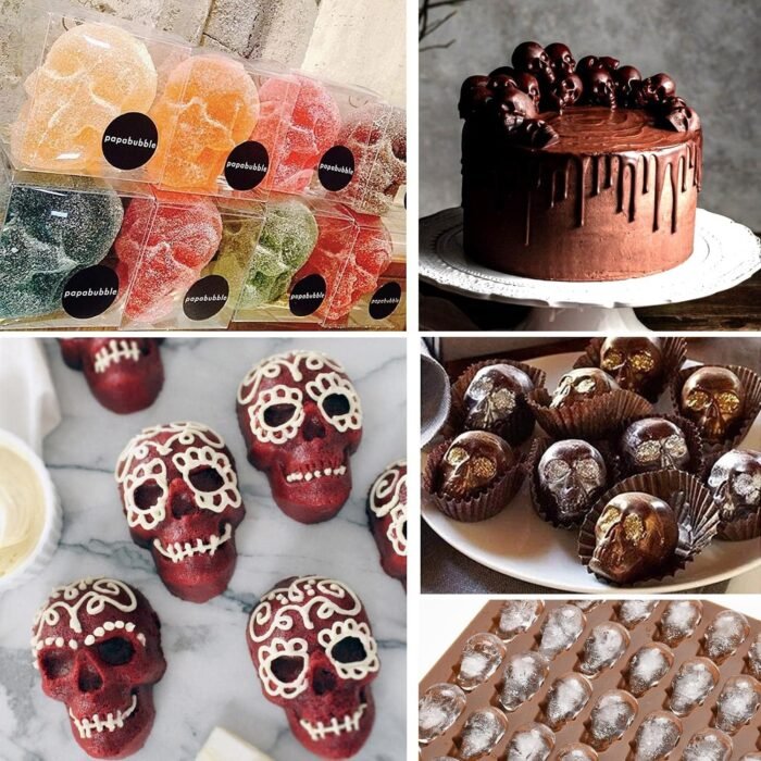 3 Pack Gummy Skull Silicone Candy Molds, - Image 7