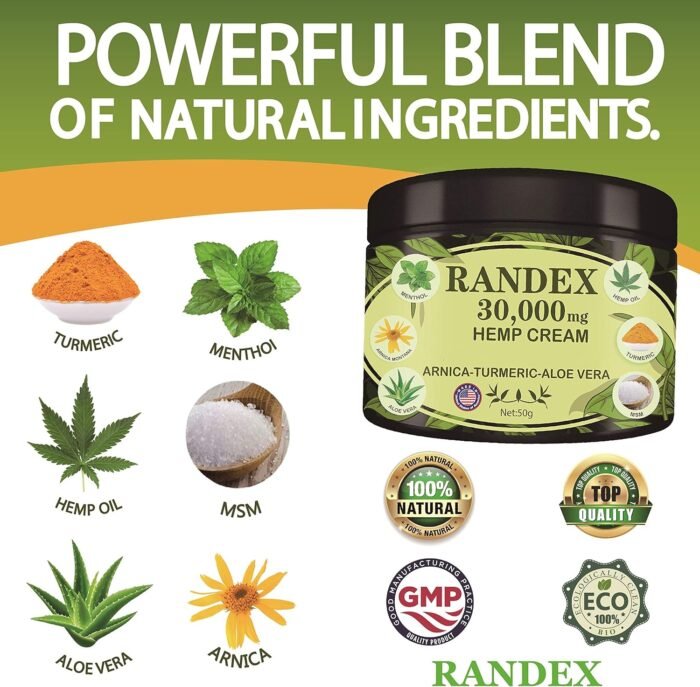 RANDEX 30000MG Organic Hemp Cream, Natur - Image 6